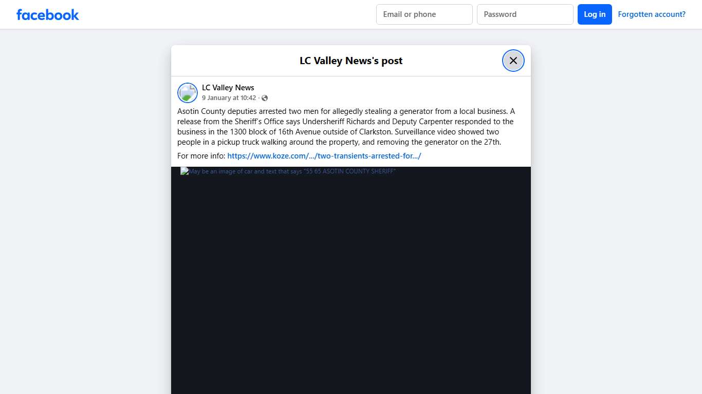 LC Valley News - Asotin County deputies arrested two men... | Facebook